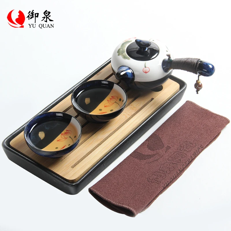 Juego De t&eacute; pintado De cer&aacute;mica china para viaje, tetera Vintage De porcelana para oficina, Jogo De Xicaras-4