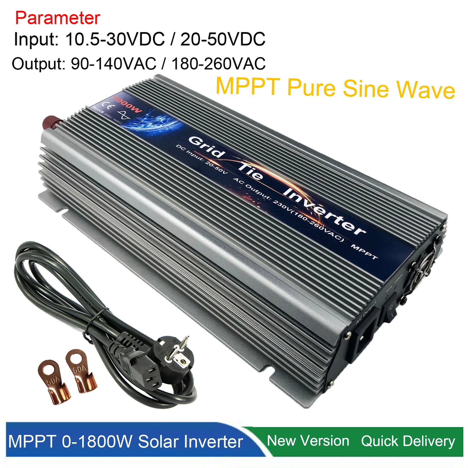 

MPPT 1000W Solar On Grid Tie Inverter 18V 36V 36 60 72 cells Pure Sine Wave Home Micro Panel Power Inversor to 110V 220V AC