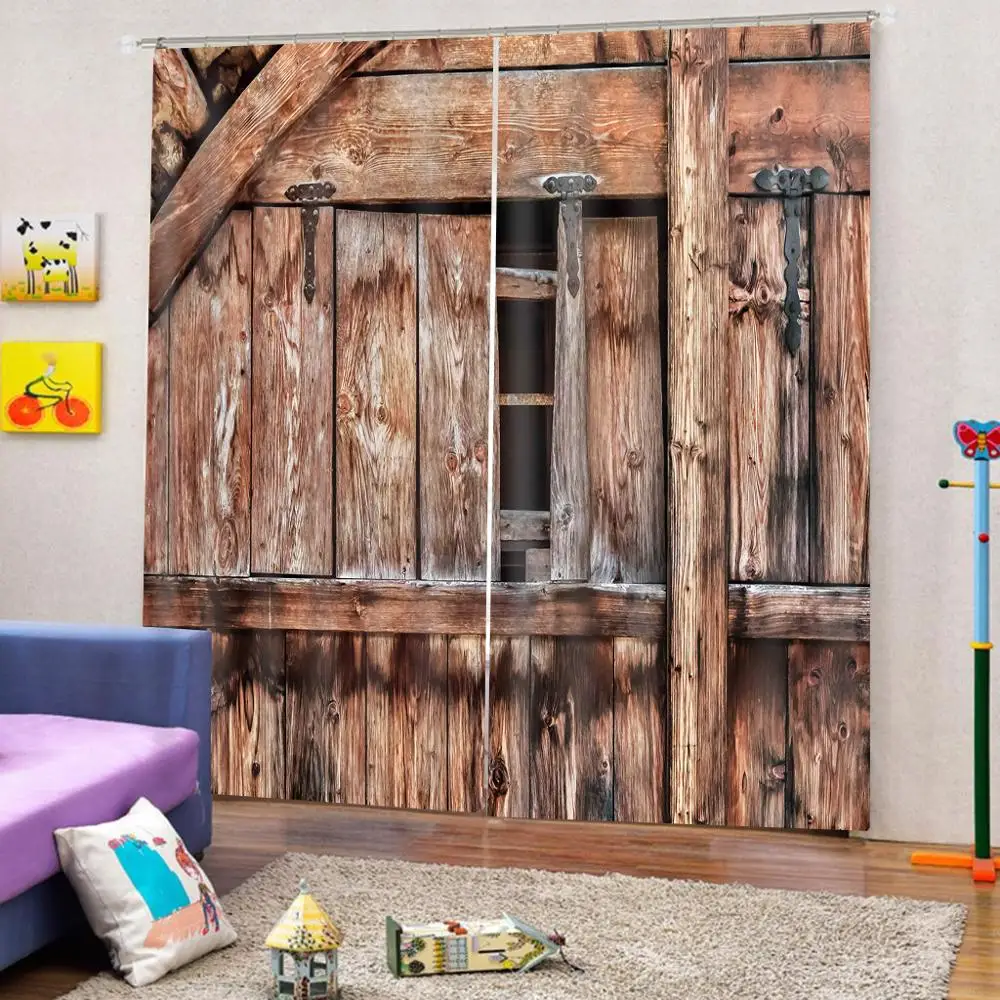 Домашний интерьерный декор старые винтажные деревянные двери занавески для