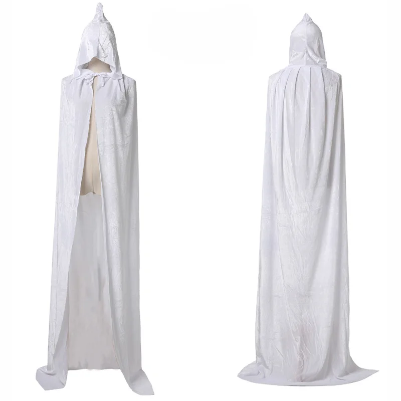 Детские и взрослые красно-белые бархатные накидки с капюшоном призраком вампира