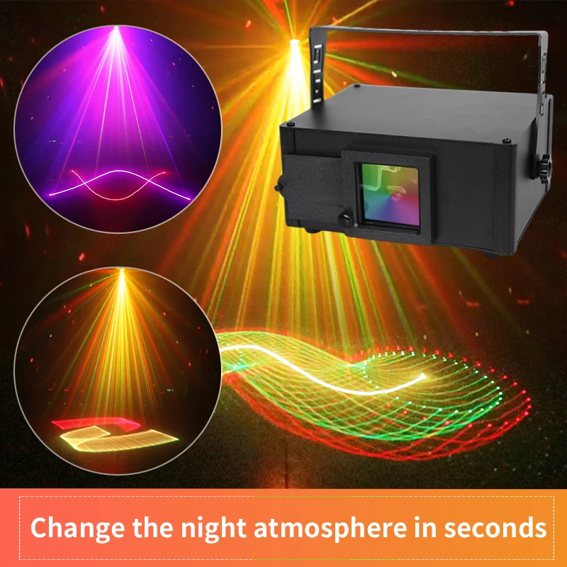 Профессиональный Сценический проектор 4D миксер лазерный RGB DJ-звук цветная лампа