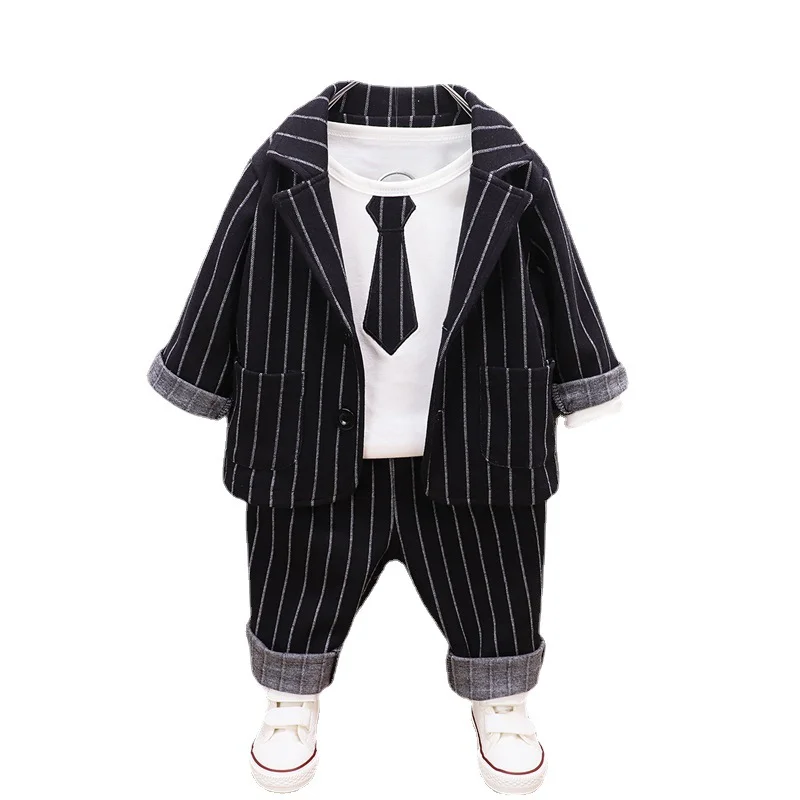 

New Spring Autumn Baby Boys Clothes Children Fashion Coat T-Shirt Pants 3Pcs/Sets Toddler Gentleman Casual Kids Costume