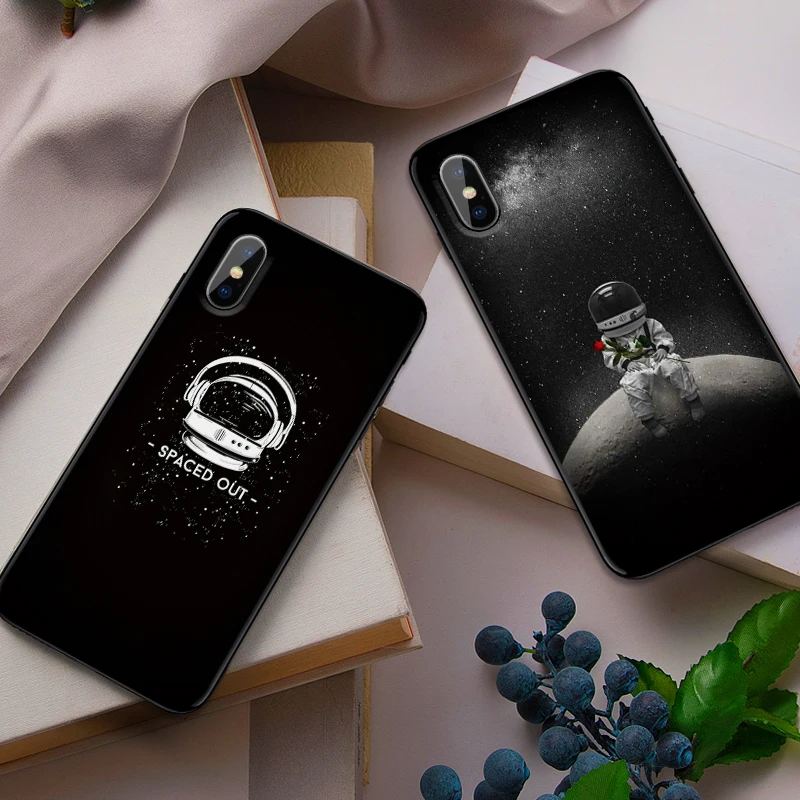 Черно-белого цвета с изображением космонавта для Xiaomi Redmi Note 5 S2 7 Plus 6x3 3S Pro 4A 4X 5A 6A
