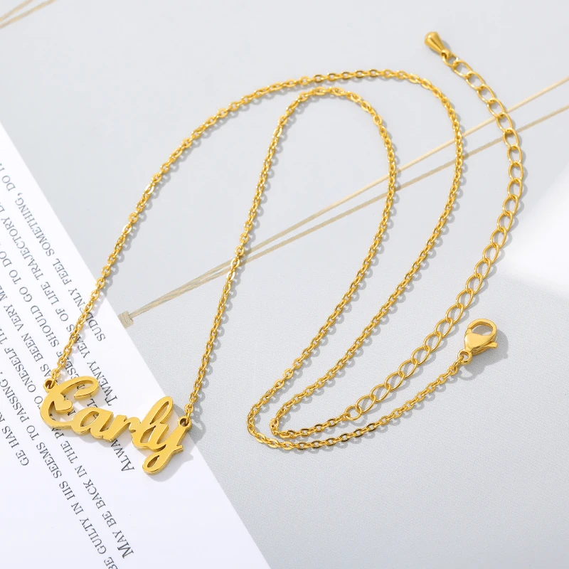 Ожерелье с именем на заказ ювелирное изделие для малышей цепочка из нержавеющей