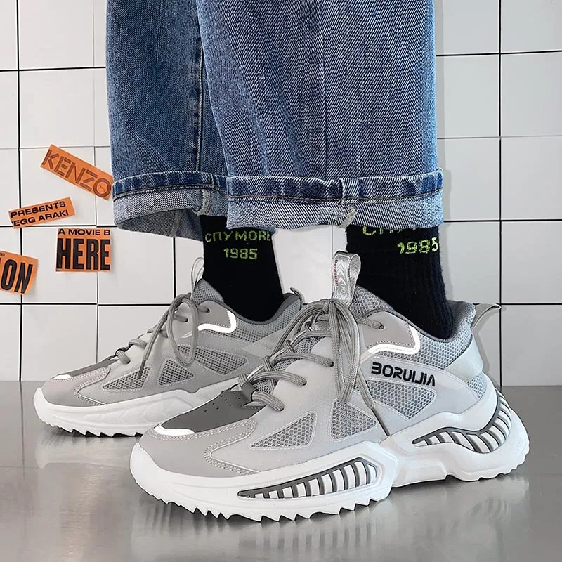 Мужские кроссовки с амортизацией массивные спортивная обувь для тренировок