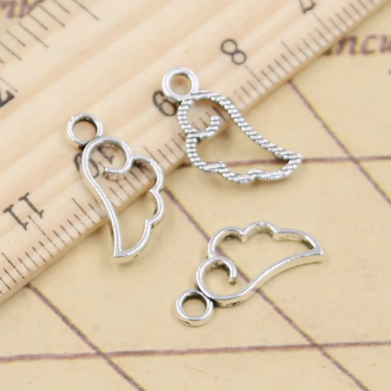 30 шт. подвески облака крылья ангела 17x8 мм тибетский серебристый цвет антикварные