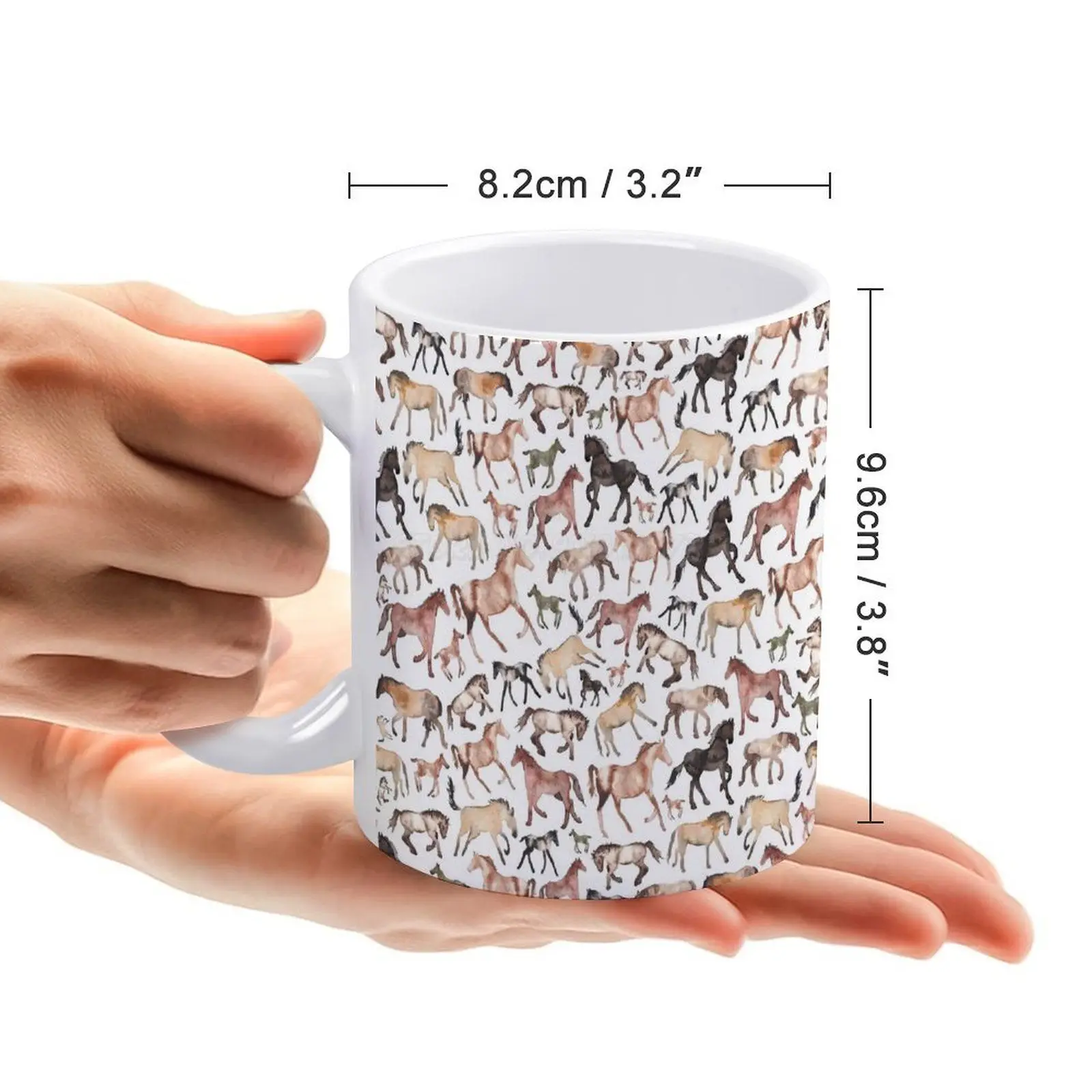 Белая кружка с лошадьми для друзей и семьи креативный подарок 11 унций кофейная