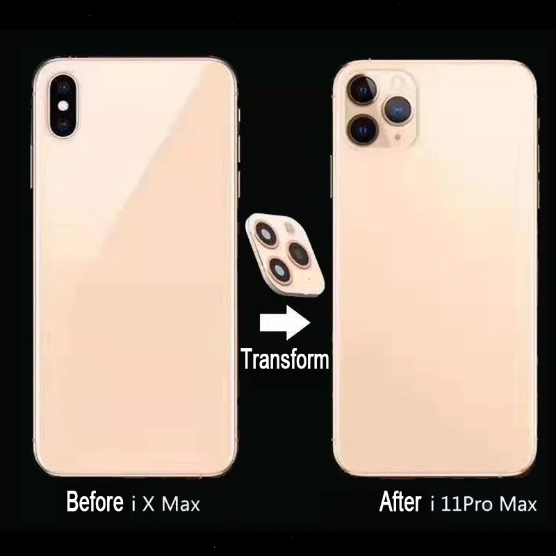 100 шт металлический объектив для камеры, вторая Замена для iPhone 11 Pro Max, защитное стекло, кольцо, крышка для iPhone X XS MAX, наклейка, поддельная камера
