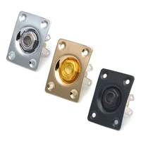 ohello square style plate guitar bass metal 14 6 35mm output input jack socket for electric guitar black gold chrome