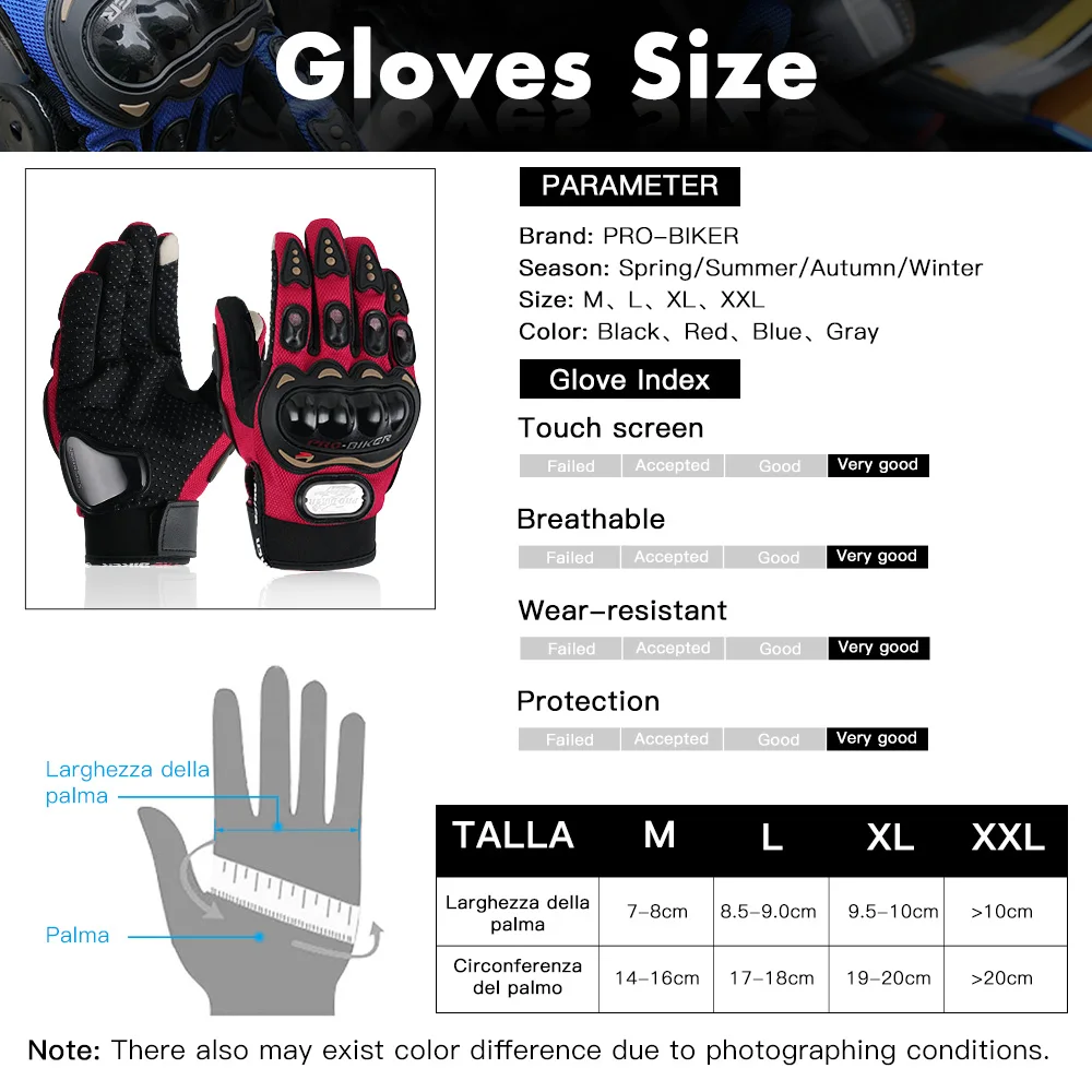 

Motorcycle Gloves Protective Gear Full Finge Guantes Moto Luva da Motocicleta Cycling Mountain Racing Off-Road Outdoor Glove