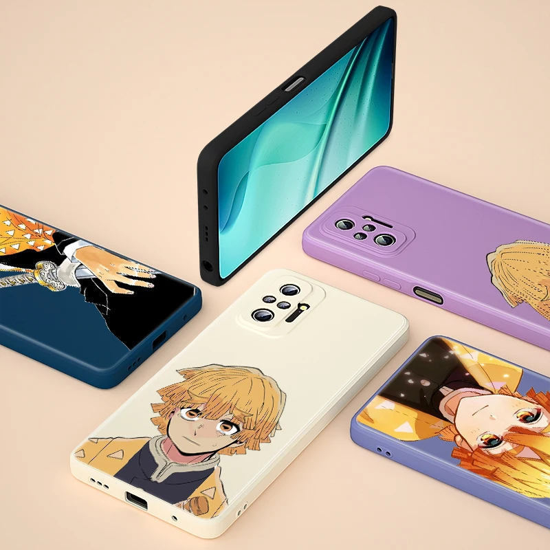 

Demon Slayer Agatsuma Zenitsu For Redmi Note10T 10S 9S 9T 8T 7 Pro Max 5G Soft Cover Liquid Phone Case
