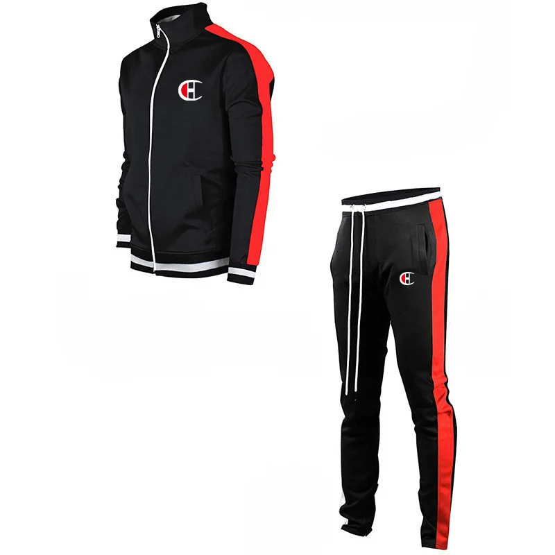 Мужской спортивный костюм на молнии Повседневная облегающая толстовка с