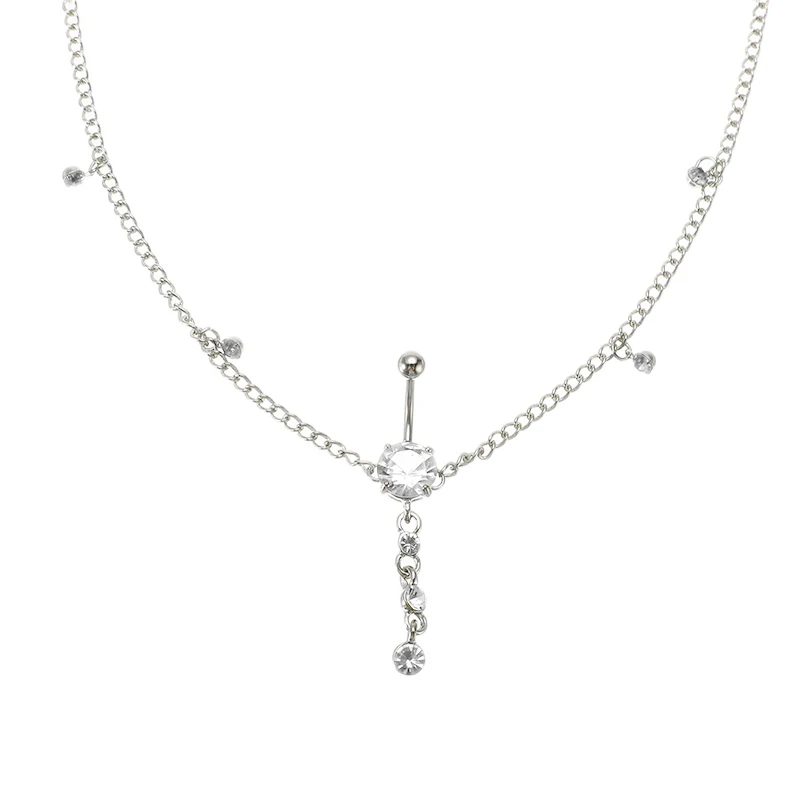 Синее циркониевое сексуальное кольцо для живота предотвращающее аллергию