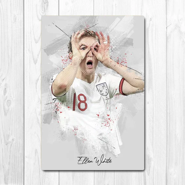 Новый Эллен белые футболки Футбол плеер Арт Декор стены жестяная вывеска Винтаж