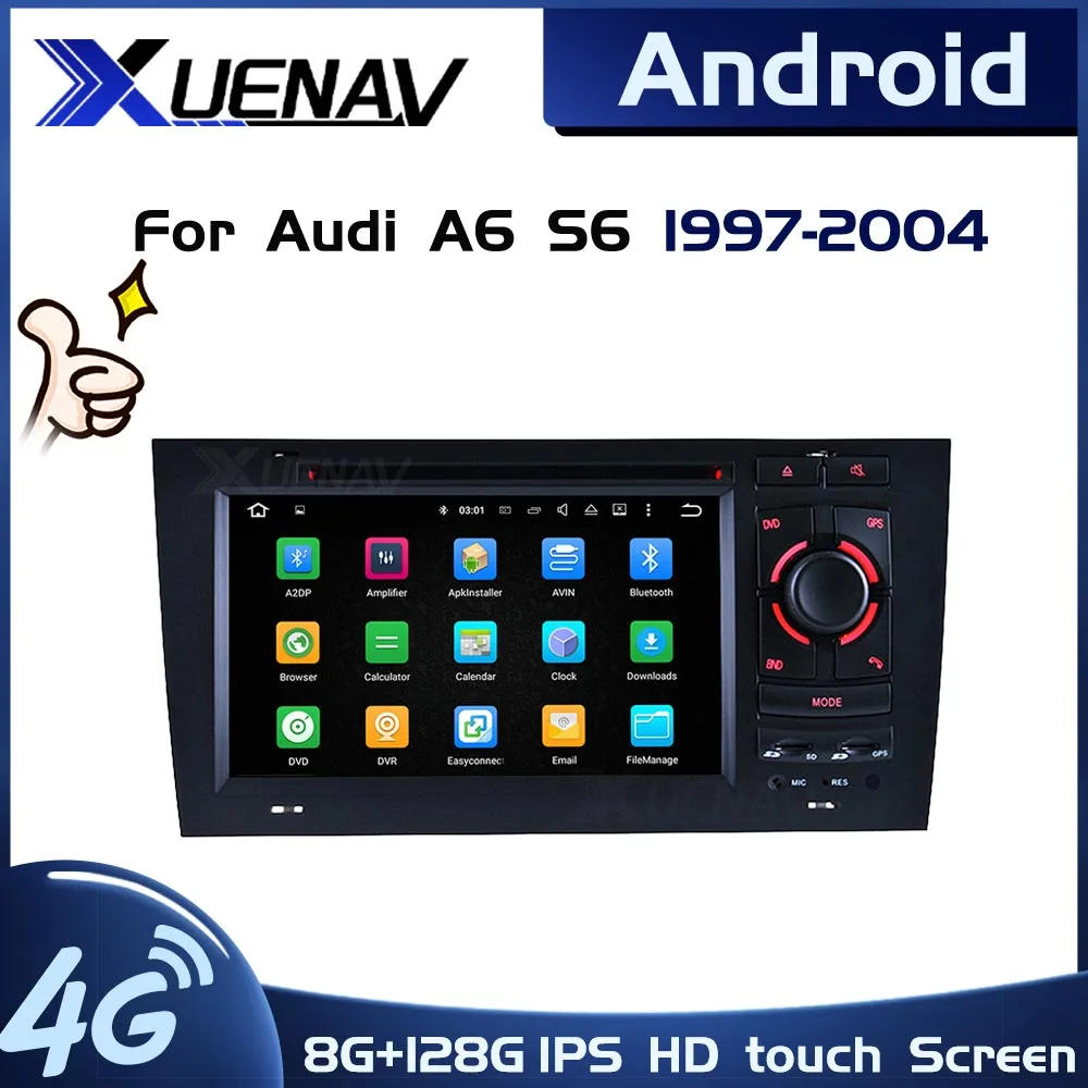 

Автомобильный радиоприемник Android 8 Core для Audi A6 S6 1997 1998 1999 2000 2001 2002 2003 2004 GPS мультимедийный Стерео DVD плеер Радио стерео