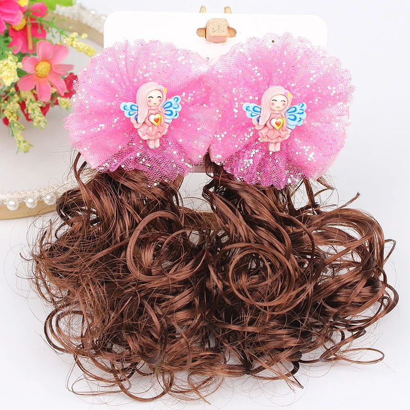 1 пара корейских трендов милые дети парик аксессуары для волос маленькая