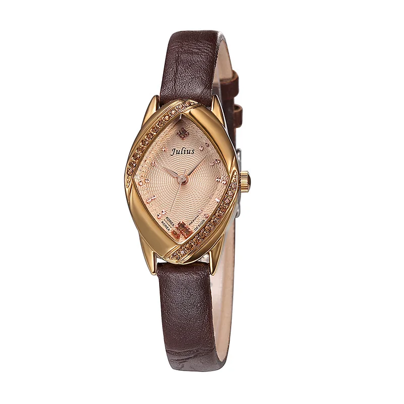 Julius Lady Women's Watch Japan Quartz Hours Fine Fashion Clock Bracelet Leather CZ Rhinestone Girl's Birthday Gift Box 660|box box|box gift