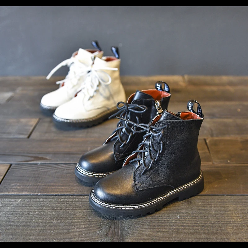 Осенние детские Ботинки Martin ботильоны для мальчиков кожаные ботинки маленьких