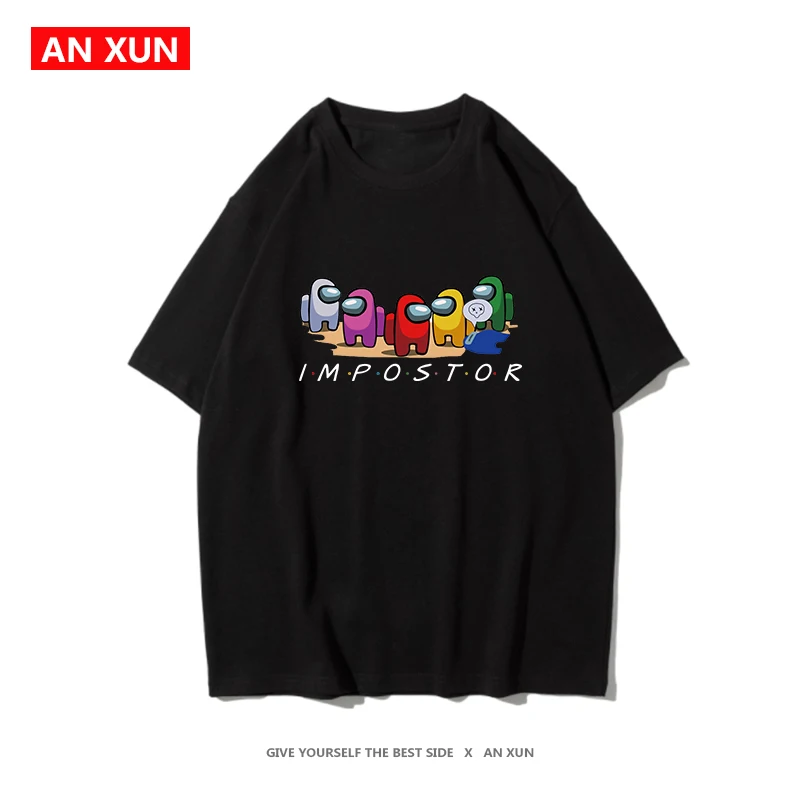 

Summer Men t-shirt among us IMPOST OR Letter printing Cotton Oversized t-shirt O-Neck Short Sleeve Casual Loose T-shirt Top
