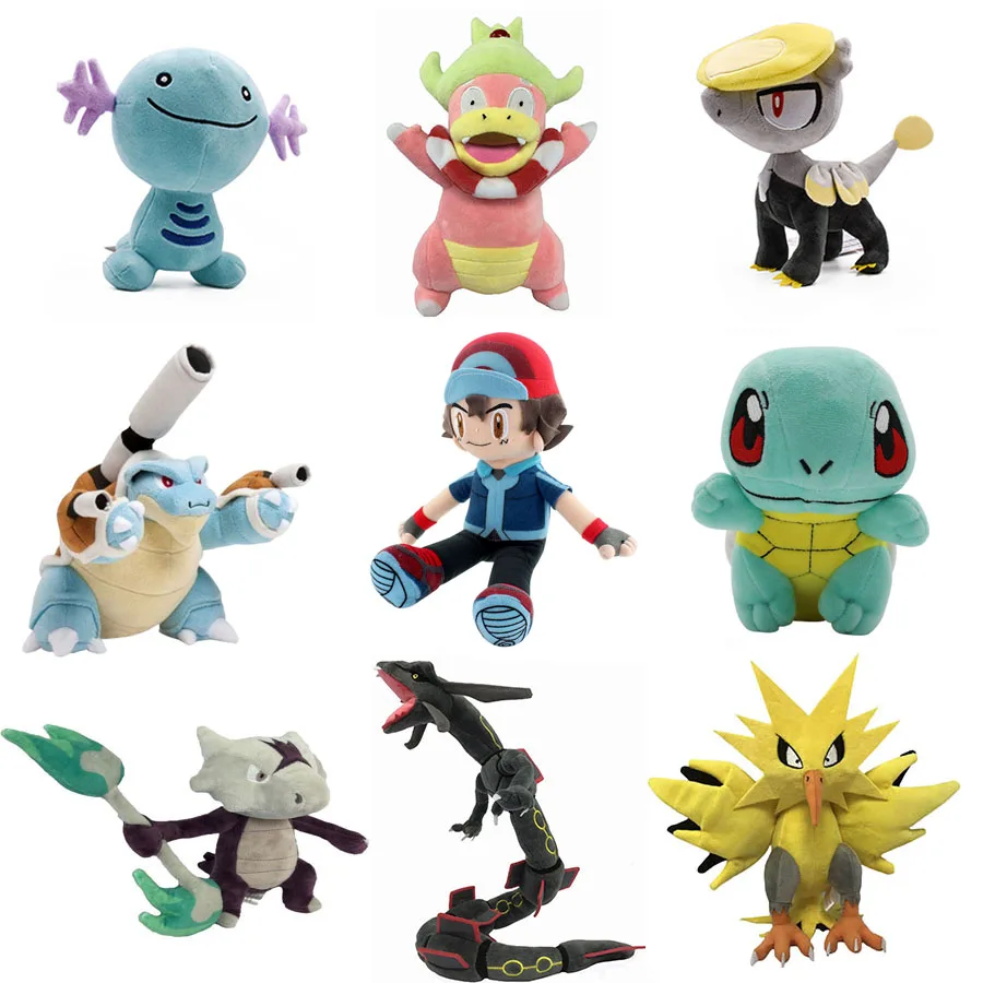 Мультфильм Ash Ketchum Zapdos Squirtle Rayquaza плюшевый чармандер игрушки pkm Мягкие плюшевые куклы игрушки подарки для детей