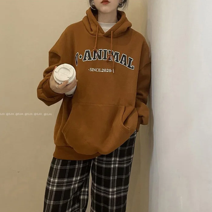 Женские толстовки с капюшоном и принтом в виде американского алфавита женский