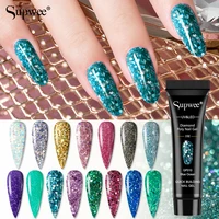 supwee 15g poly nail gel glitter uv gel all for manicure nail art design gel nail extension soak off nail gel polish lacqueres