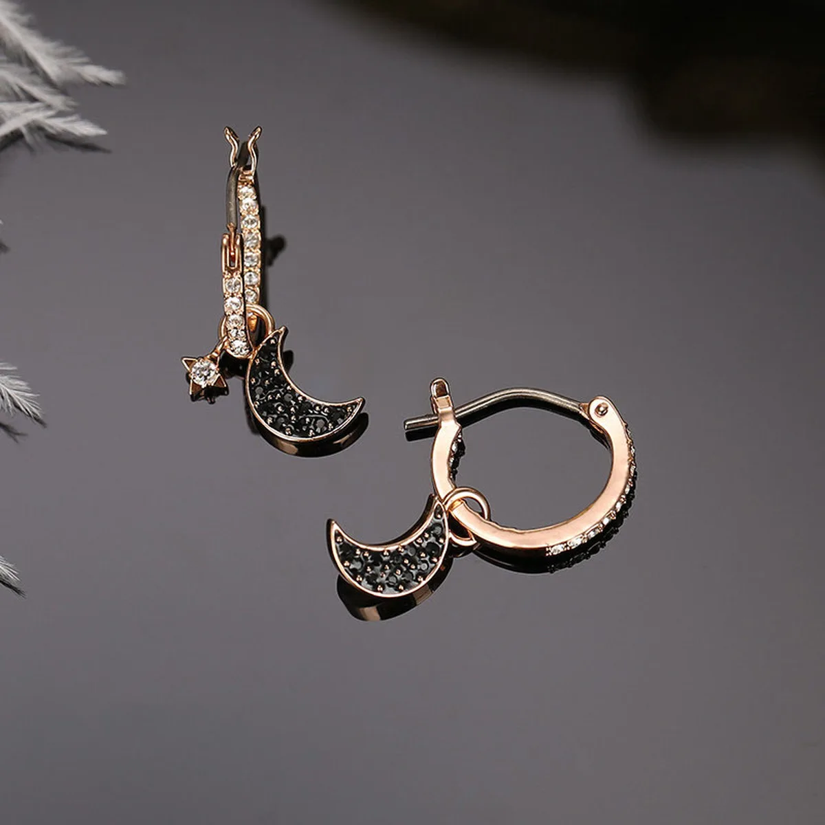 

ERIN High quality SWA brand new black moon lady Earrings
