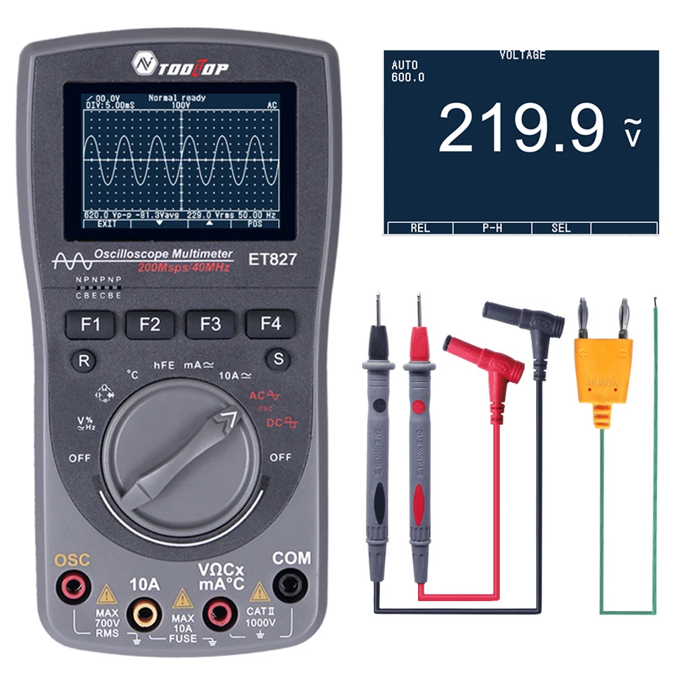 2 в 1 Умный Цифровой осциллограф один ключ автоматический тестер мультиметр 40 МГц