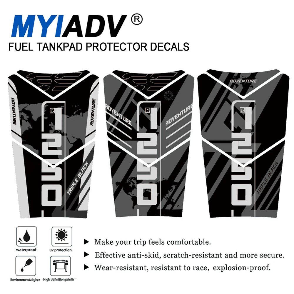 

For BMW R 1250 GS Tank Pad Stickers R1250 R1250GS Adv Adventure Triple Black 2018-2021 Motorcycle Fuel Tankpad Protector Decals