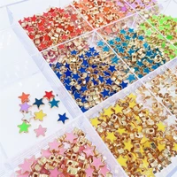jq 20pcslot 10x10mm colorful star enamel alloy beads golden jewelry accessories diy jewelry making findings charm beads