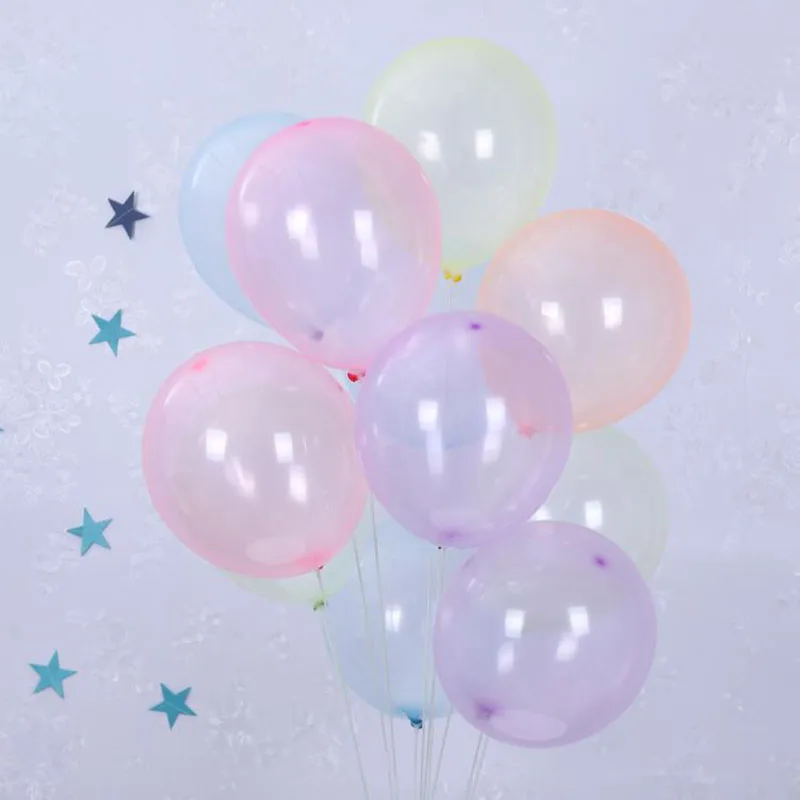 

20/30pcs 12inch Thick Clear Transparent Latex Balloon Colorful Crystal Ballon Inflatable Air Balls Wedding Party Supplies