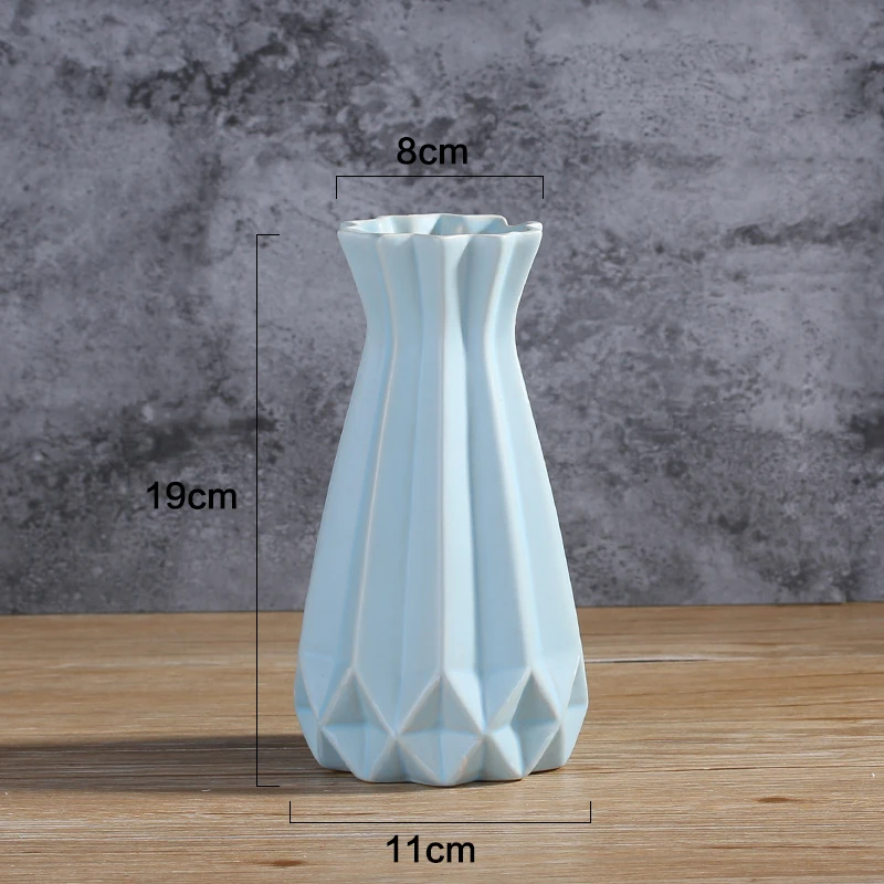 Light blue E Европейская матовая Алмазная фарфоровая ваза, современная модная керамическая ваза для цветов, для кабинета, прихожей, домашнего свадебного украшения G - Цвет: Light blue E