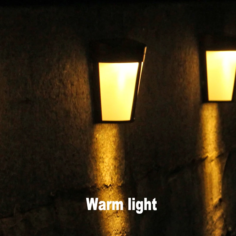 Warm Light Светодиодная лампа на солнечных батареях наружные настенные лампы садовая лампа украшение IP65 Ночная безопасность Водонепроницаемая энергосберегающая уличная - Испускаемый цвет: Warm Light