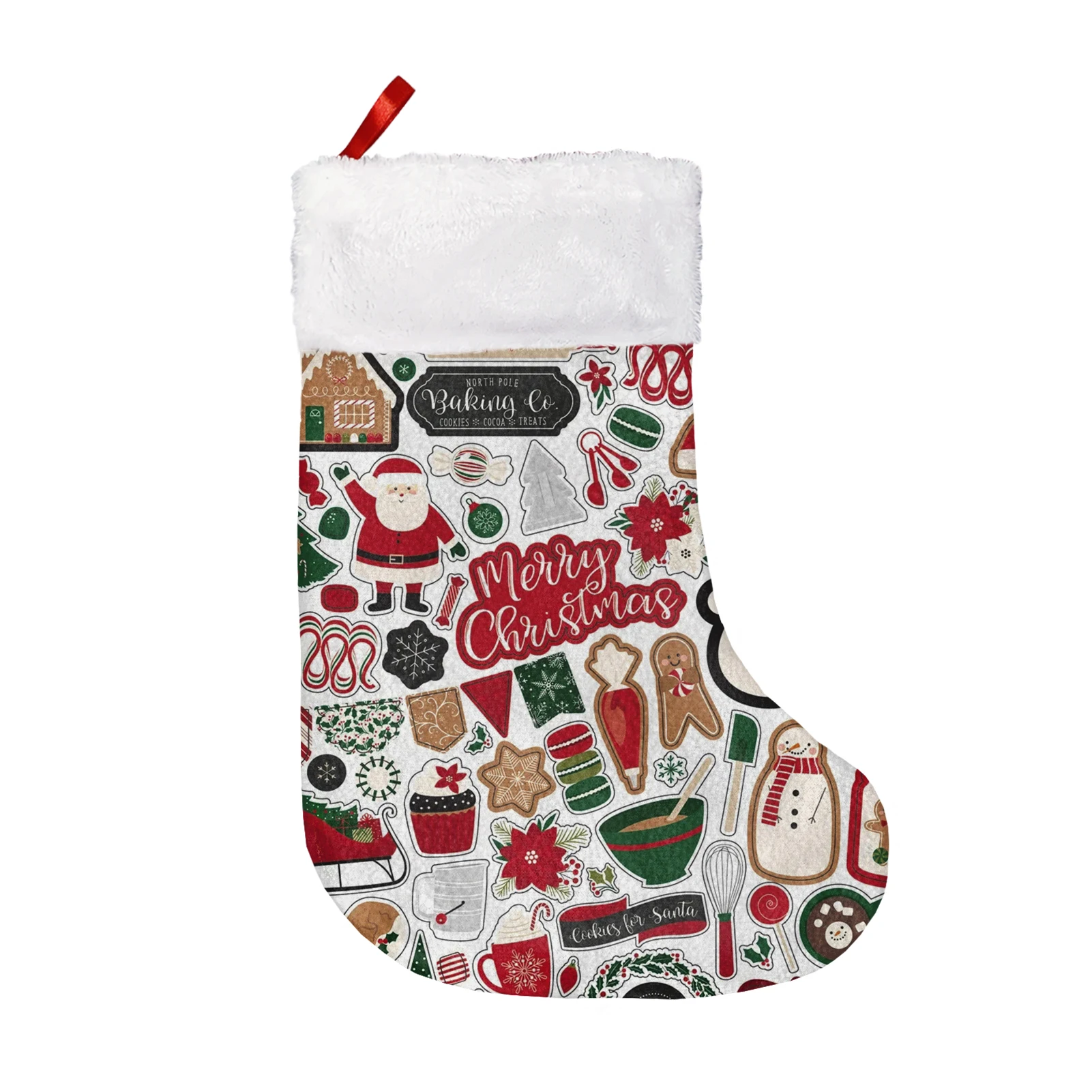 

Рождественские чулки с рисунком Санта-Клауса, снеговика для детей, рождественский подарок для детей, для взрослых, домашний камин, дерево, Д...