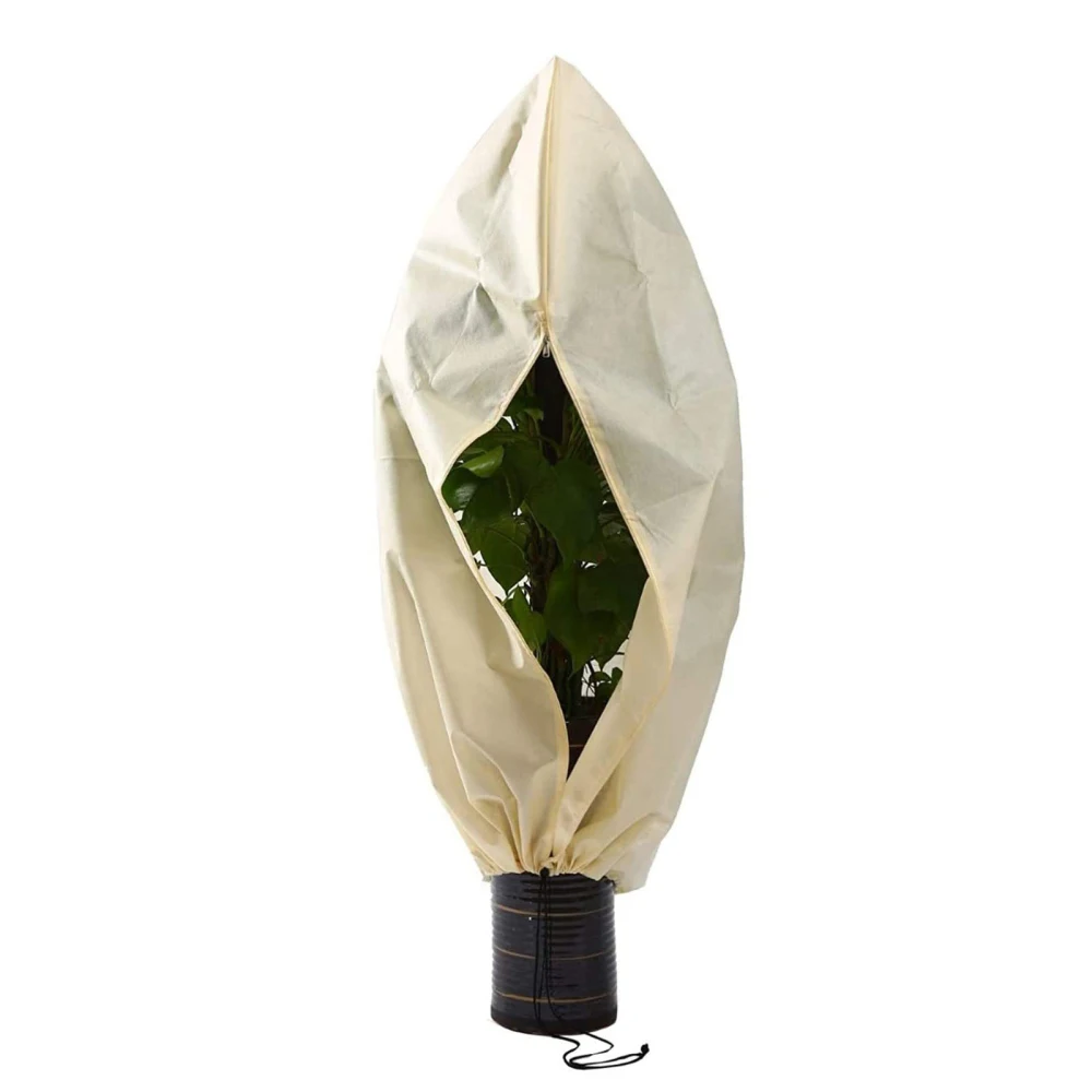 Cubierta protectora Anticongelante para plantas, bolsa con cierre, tela no tejida, cordón para jardinería, para invierno