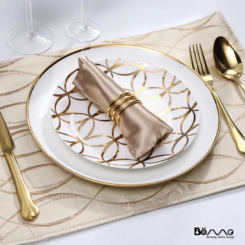 

Набор посуды в европейском стиле, коврик для тарелок, фарфоровая керамическая посуда в западном стиле для ресторана, стейка