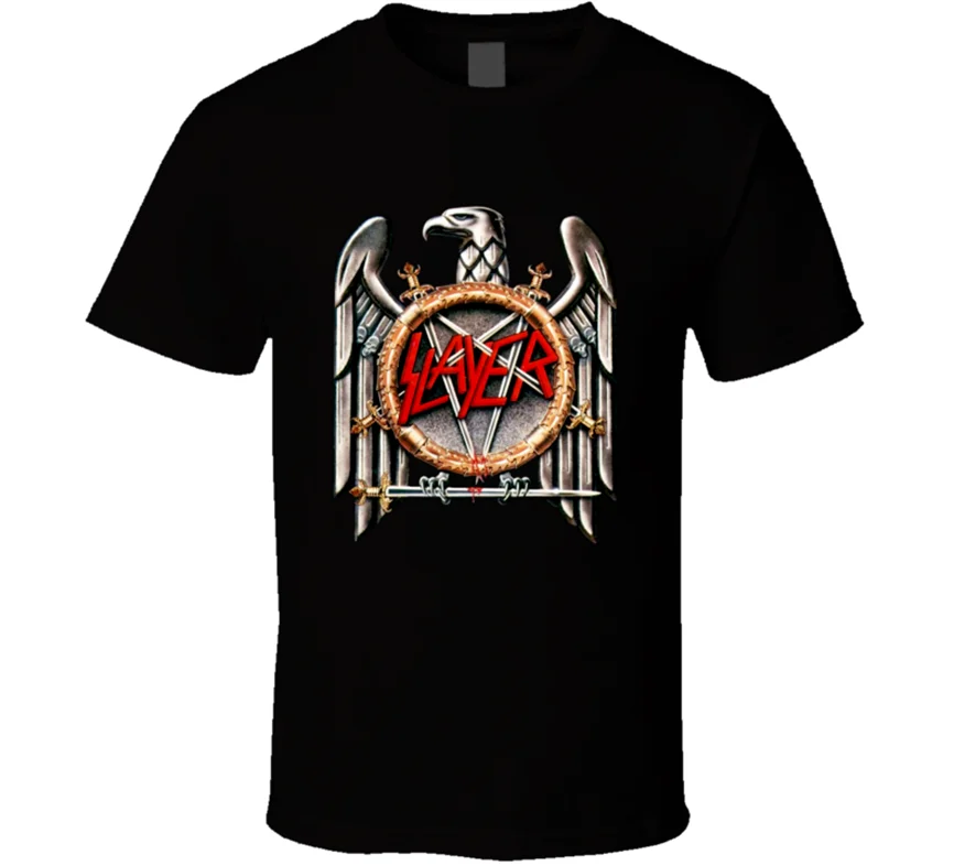 Slayer Eagle логотип металлическая футболка с рок группой черная белая Мужская