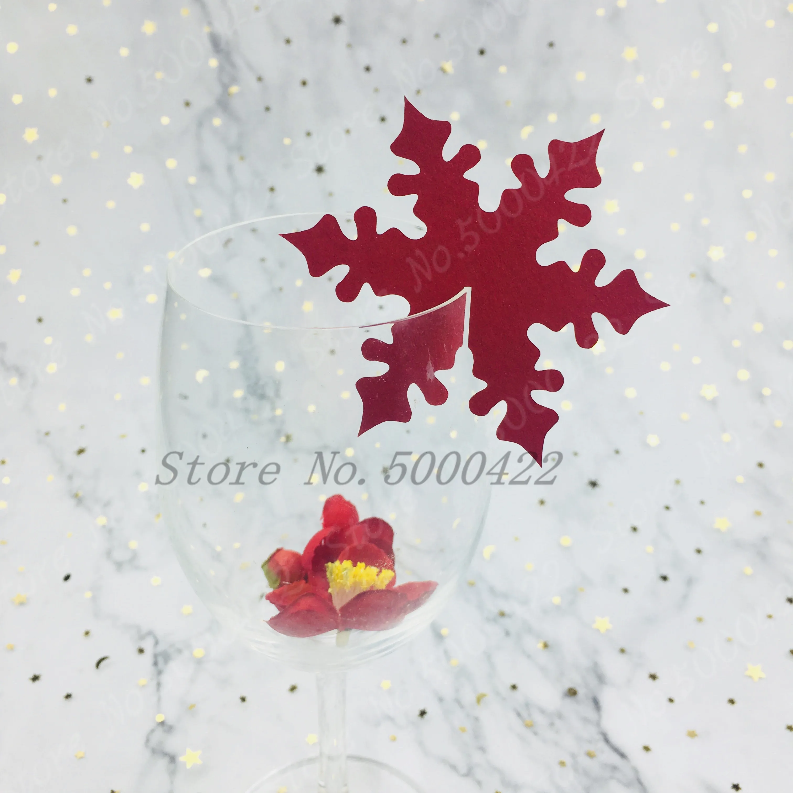 50 шт. Снежинка имя карты Рождественская лазерная резка стол знак вина стекло Имя
