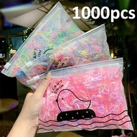 1000pcs childrens hair tying rubber band girl baby disposable rubber band hair rope head rope hair ring hair accessories