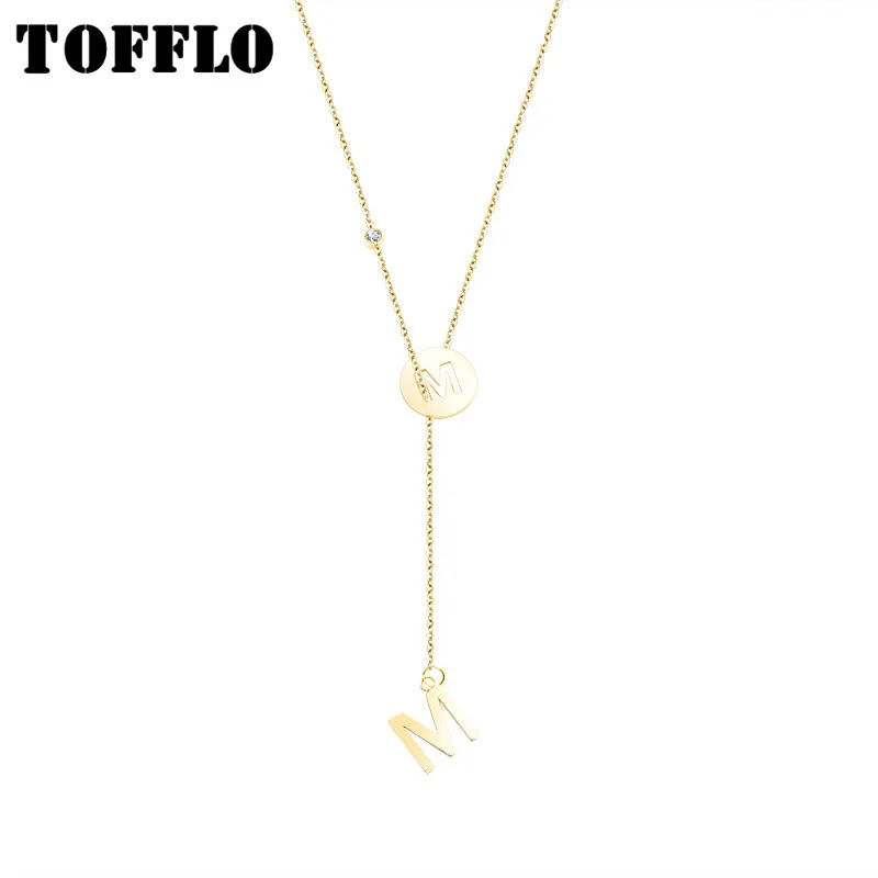 

TOFFLO Exclusive M Letter Hollow Y-Shaped Tassel Interspersed Hypoallergenic Stainless Steel Jewelry BSP551