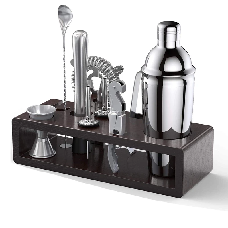

Cocktail Shaker Set With Stand, Bartending Kit Bar Tools Accessories Bar Set Cocktail Shaker Set For Home, Bars