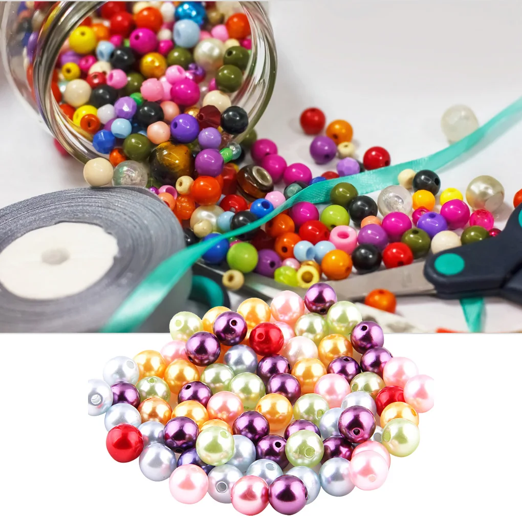 100 шт цветные круглые стеклянные жемчужные бусы для ожерелья серьги браслеты