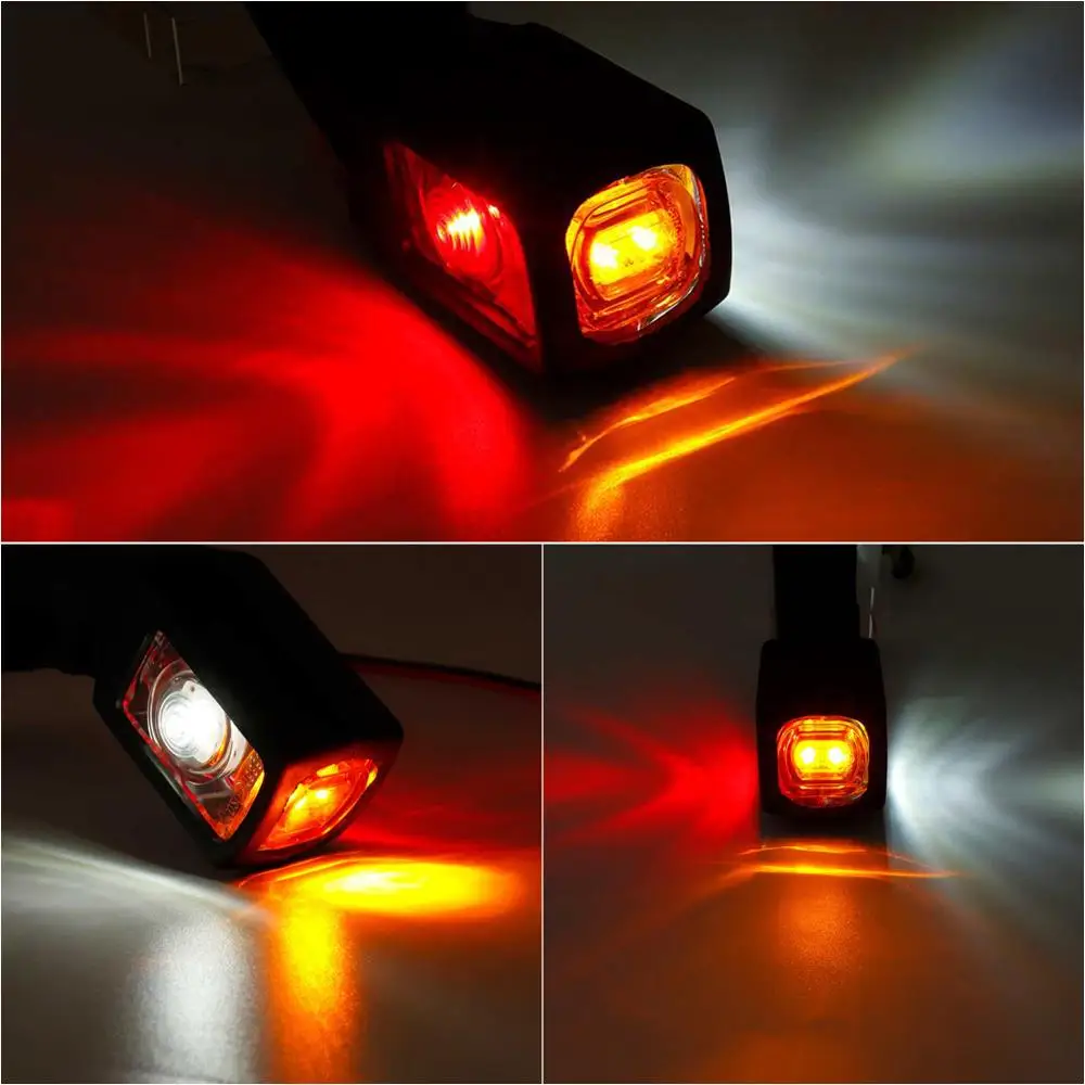 

2PCS Trailer Side Marker Light 12V/24V Caravan Position Lamp Elbow Side Marker Indicator Warning Signal Lamp for Trailer Lorry