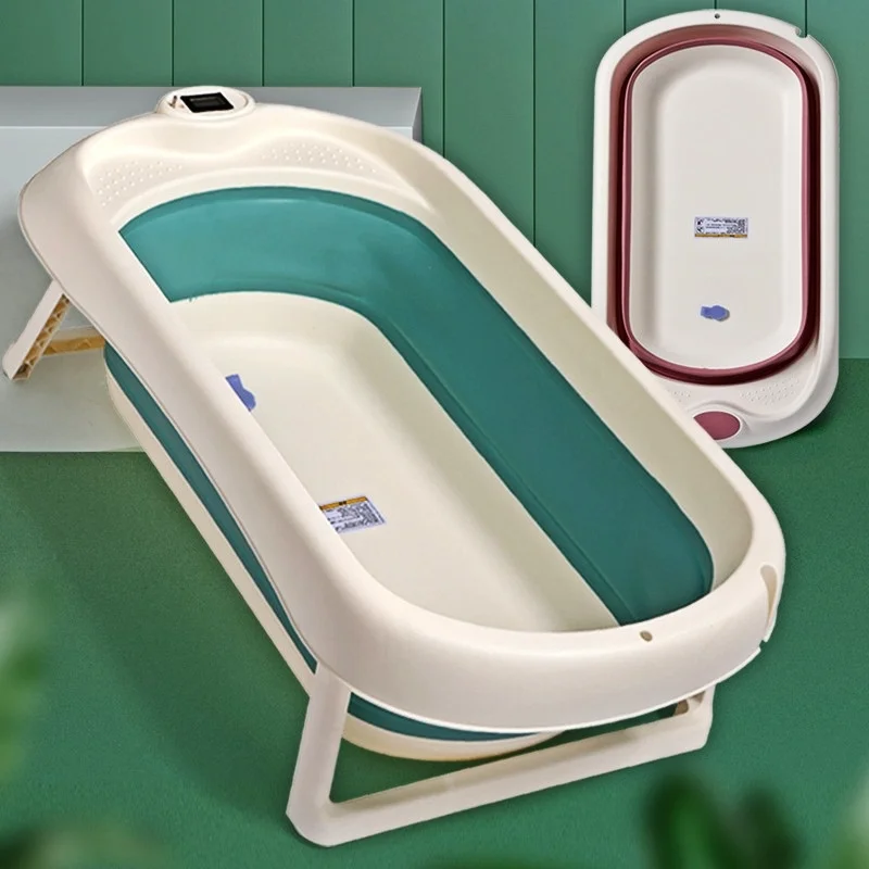 Intelligent Temperature-sensing Baby Bath Foldable High-temperature Household Large Baby Bath