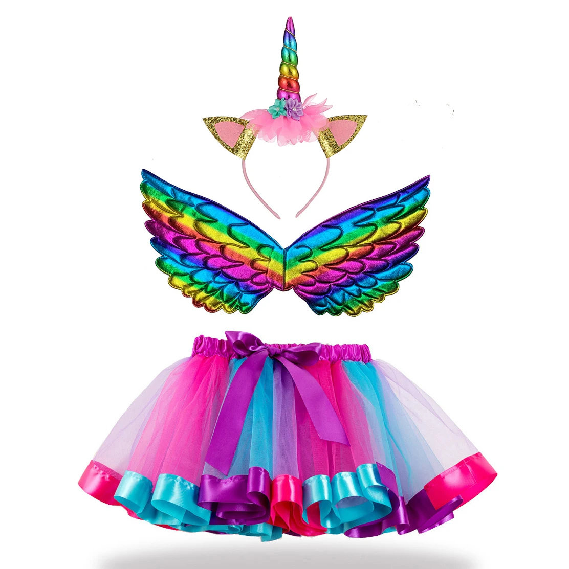 Детские Рождественские аниме костюмы для косплея Haloween девочек Радужный Единорог