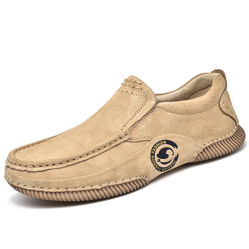 

Первый слой Cowleather обувь повседневная кожаная Zapatillas Hombre Мужская обувь в горошек модные легкие лоферы мужское рабочее платье *