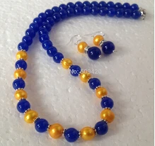 Бесплатная доставка&gt Подлинная Золотой Akoya культивированный жемчуг/синий