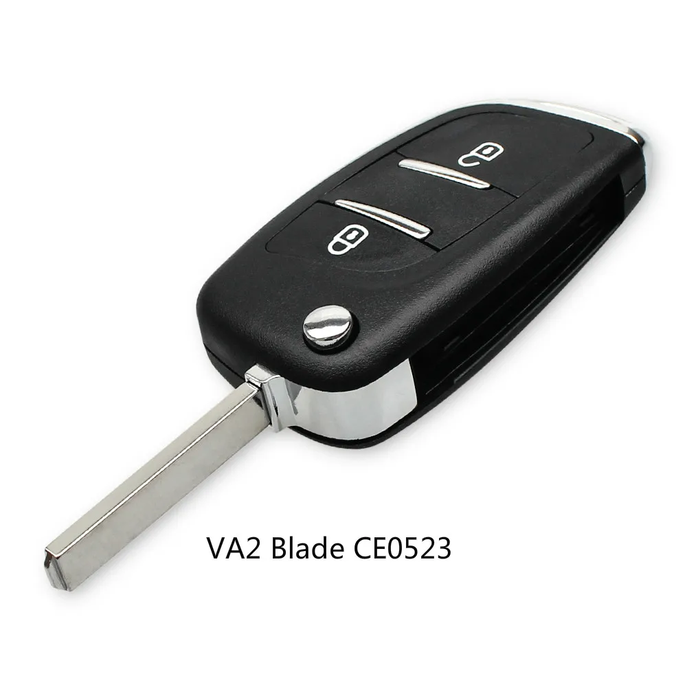 KEYYOU 2/3 кнопки CE0523 модифицированный дистанционный чехол для автомобильного ключа для Citroen C2 C4 C5 C6 C8 Berlingo Xsara Picasso VA2/HU83 Blade - Количество кнопок: 2 Buttons