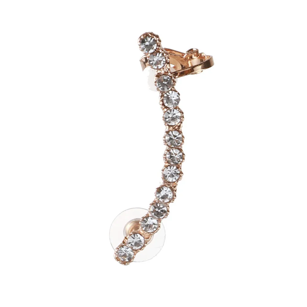 Модные серьги инкрустированные кристаллами с имитацией жемчуга манжеты