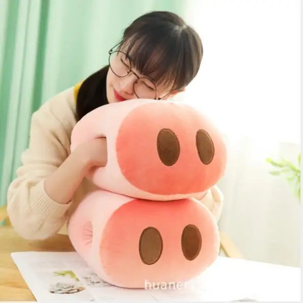 Pig nose cartoon warm hand pillow winter plush toy cute girl gifts |